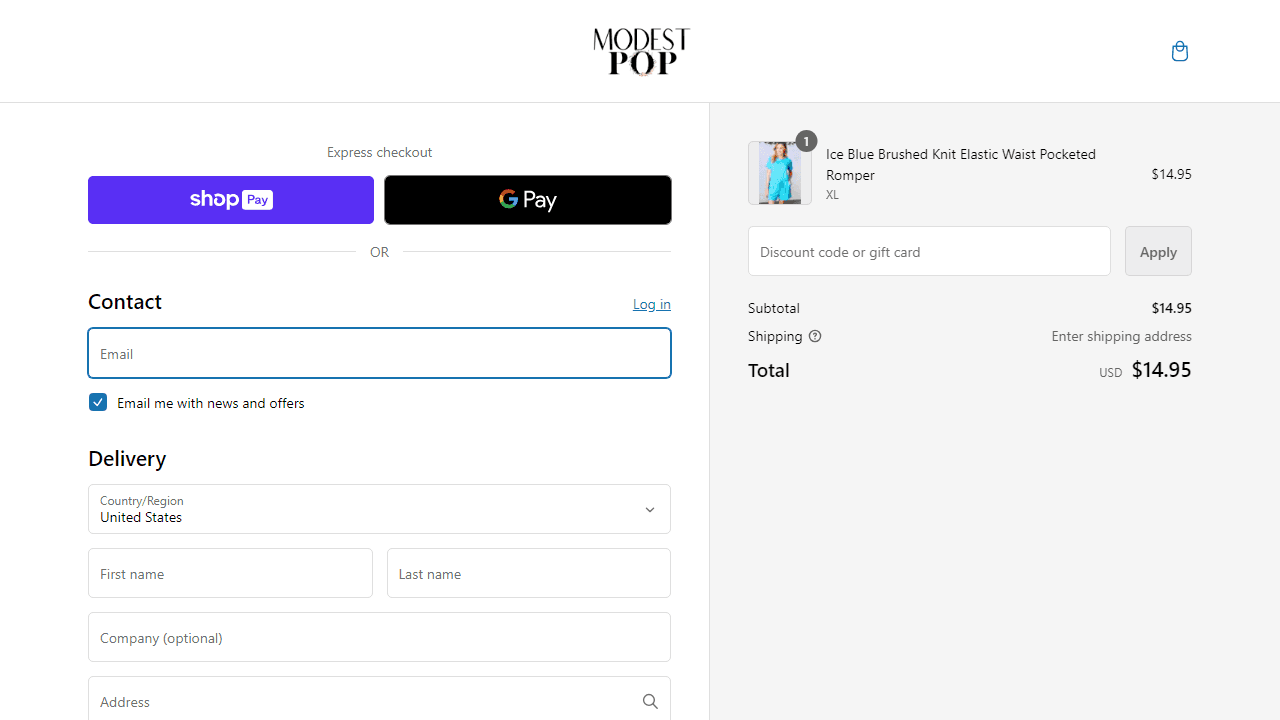 How to apply ModestPop coupon code